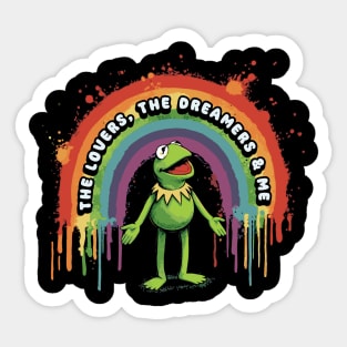 The Lovers, The Dreamers And Me // Muppets Kermit Fan Art Sticker